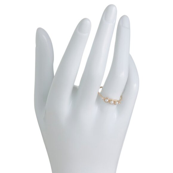 HIRAJULE Made In India 14kt Gold Pearl And Topaz Ring - Picture 3 of 4